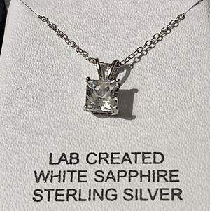 Macy's Sterling Silver Necklace with White Sapphire